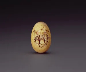 Netsuke zobrazující mládě vylamující se z krunýře, c.1760-80